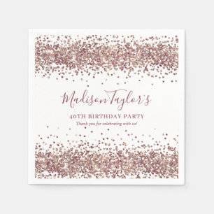 Serviette En Papier Glam Rose Gold Parties scintillant Sparkle Confett