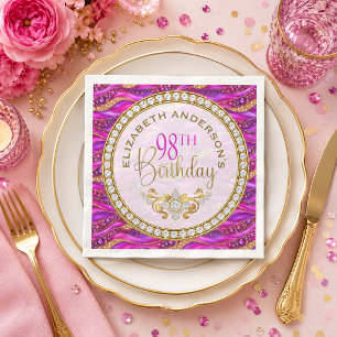 Serviette En Papier Glam Rose Gold Strates 98e Anniversaire