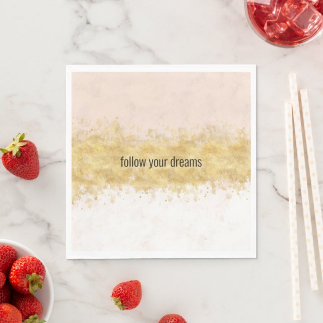 Serviette En Papier Glam rose or (En situation)