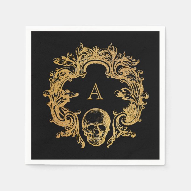 Serviette En Papier Glamour gothique | Serviettes | Noir (Devant)