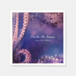 Serviette En Papier Glamour Violet Glow Chic Glamour Perles Fête