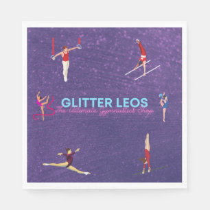 Serviette En Papier Glitter Leo's - La boutique de gymnastique ultime