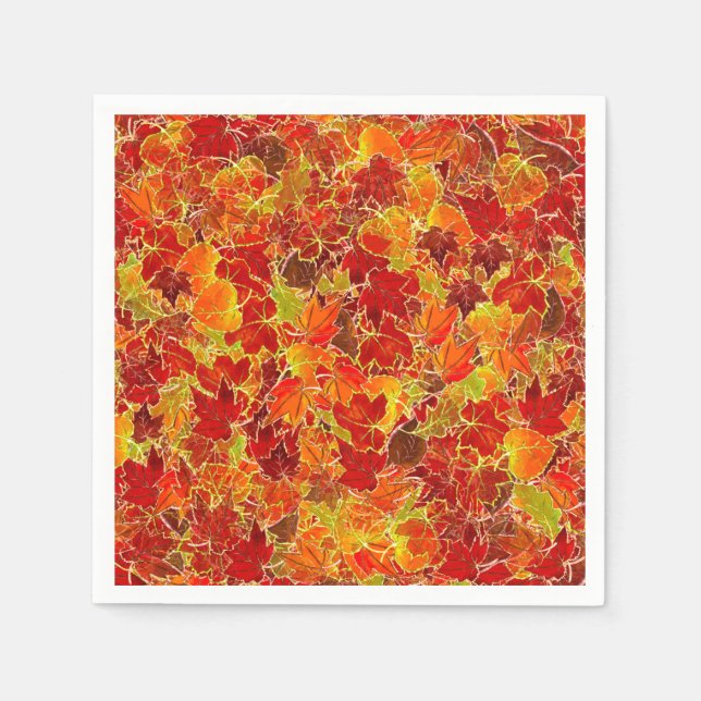 Serviette En Papier Glittery Fall Maple Feuilles (Devant)