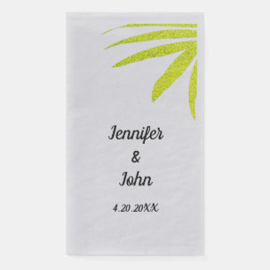 Serviette En Papier Glittery Golden Green Palm Mariage Argent