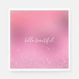 Serviette En Papier Glitz rose