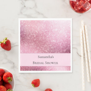 Serviette En Papier Glitzy Glam Rose Paillette Enterrement de Vie de J