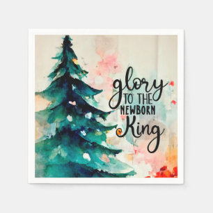 Serviette En Papier Gloire au nouveau-né roi Noël Carol