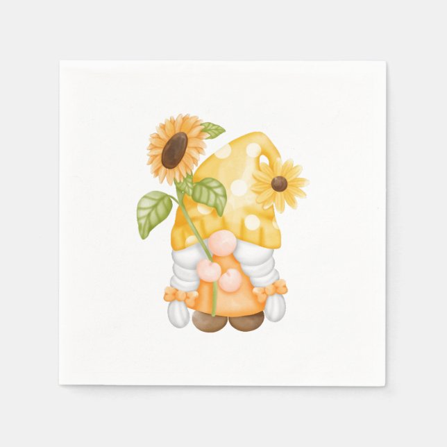 Serviette En Papier Gnome d'automne avec Plaques en papier tournesol j (Devant)