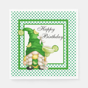 Serviette En Papier Gnome de Margarita d'anniversaire