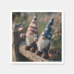 Serviette En Papier Gnomes américains patriotiques avec des étincelant