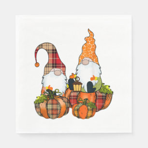 Serviette En Papier Gnomes citrouilles Automne automne mignon Hallowee