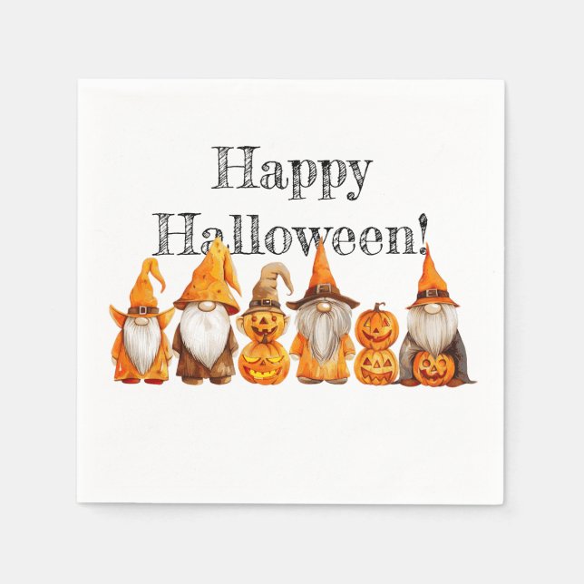 Serviette En Papier Gnomes d'Halloween (Devant)