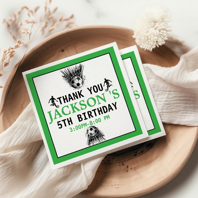 Serviette En Papier Goal! Soccer 5e anniversaire fête (Créateur téléchargé)