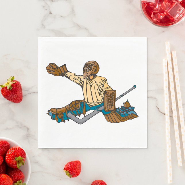 Serviette En Papier Goalie de hockey (Créateur téléchargé)