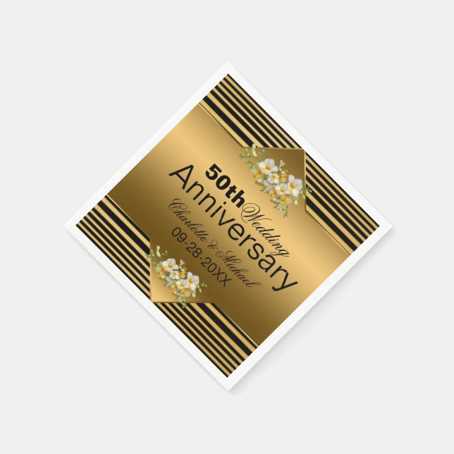 Serviette En Papier Gold 50th Wedding Anniversary (Coin)