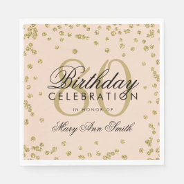 Serviette En Papier Gold 80e anniversaire Parties scintillant Confetti