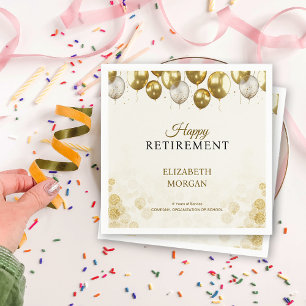 Serviette En Papier Gold Balloon joyeuse retraite