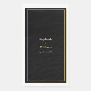 Serviette En Papier Gold Black Elegant Moderne Simple Minimal Mariage