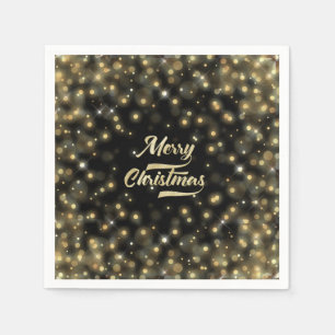 Serviette En Papier Gold Bokeh Noël