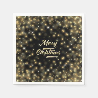 Serviette En Papier Gold Bokeh Noël