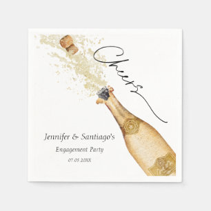 Serviette En Papier Gold Champagne Engagement Party Papier Napkin