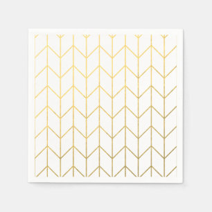 Serviette En Papier Gold Chevron White Arrière - plan Modern Chic