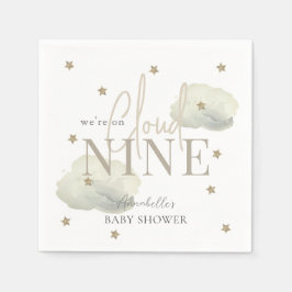 Serviette En Papier Gold Cloud 9 Gold Stars Baby shower Aquarelle