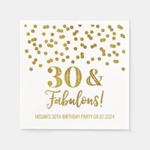 Serviette En Papier Gold Confetti 30 & Fabuleux