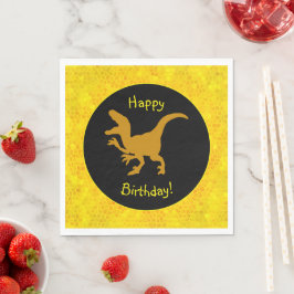 Serviette En Papier Gold Dinosaur Hide Happy Birthday!