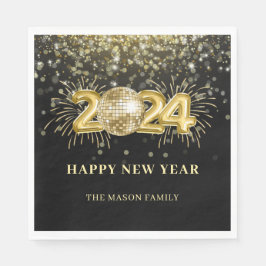 Serviette En Papier Gold Disco Ball Nouvel An Sove Party