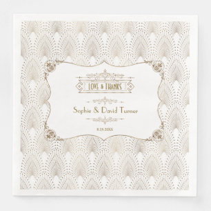 Serviette En Papier Gold Fleur-de-lis Great Gatsby 20s Style Mariage