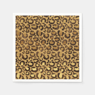 Serviette En Papier Gold Foil Cheetah Motif Jungle fête d'anniversaire