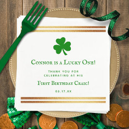 Serviette En Papier Gold Foil St. Patrick's Day 1er anniversaire