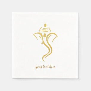 Serviette En Papier Gold Ganesha fête de mariage hindou