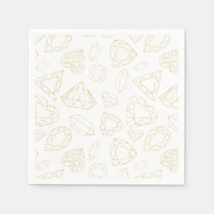 Serviette En Papier Gold Gem Motif Anniversaire de fête Napkins