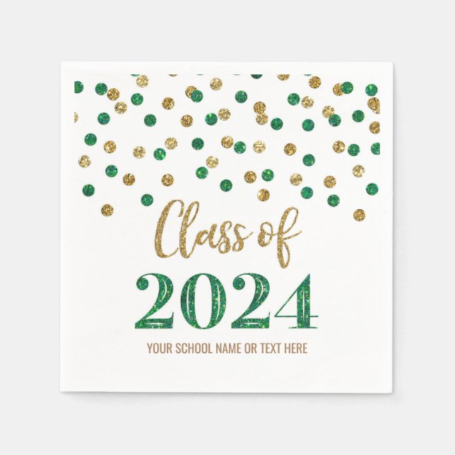 Serviette En Papier Gold Green Confetti Classe de serviettes 2024 (Devant)