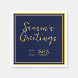 Serviette En Papier Gold Justice Columns Law Firm Season's Greetings 