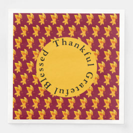 Serviette En Papier Gold Leaf Foliage d'automne Fête de vacances