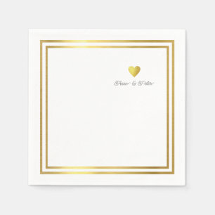Serviette En Papier Gold Love Coeur personnalisées serviettes