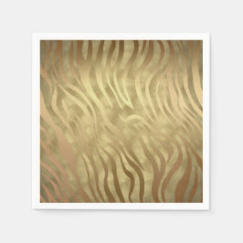 Serviette En Papier Gold Luxueux Zebra Jungle Safari Glam