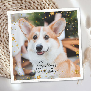 Serviette En Papier Gold Parties scintillant Stars Photo personnalisée