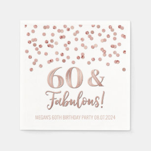 Serviette En Papier Gold Rose Confetti 60 & Fabuleux