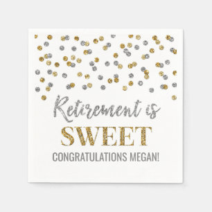 Serviette En Papier Gold Silver Confetti Retraite est doux