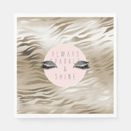 Serviette En Papier Gold Zebra Imprimé brillant Silver Sparkle Eyes