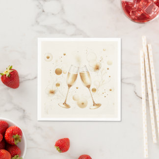 Serviette En Papier Golden Bubbles Paper Napkins