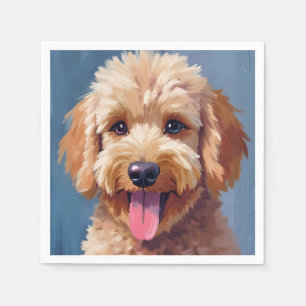 Serviette En Papier Golden Doodle Peinture aquarelle de chien animal