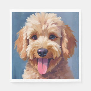 Serviette En Papier Golden Doodle Peinture aquarelle de chien animal