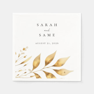 Serviette En Papier Golden Radiance Wedding Napkins