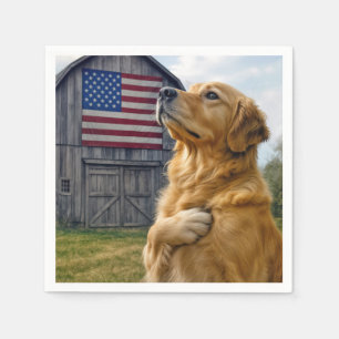 Serviette En Papier Golden Retriever - Allégeance pour les annonces