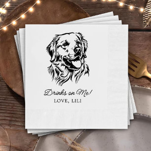 Serviette En Papier Golden Retriever Chien Boissons Personnalisées Sur